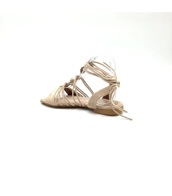 Dámské béžové zavazovací sandály