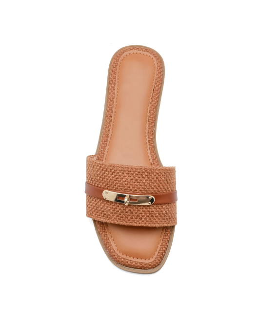 Skořicové pohodlné pantofle