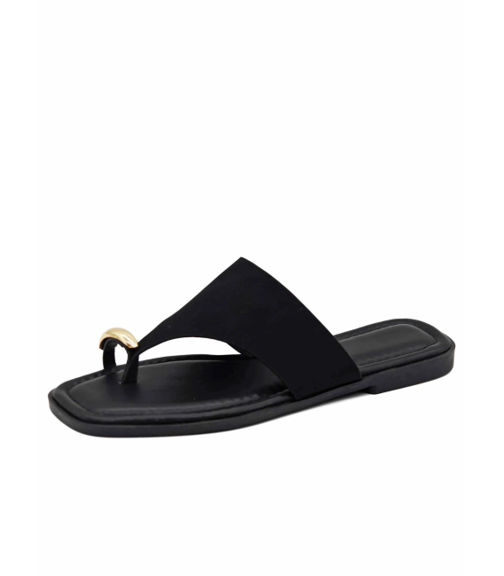 Semišové dámské černé pantofle