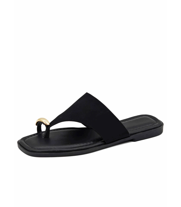 Semišové dámské černé pantofle