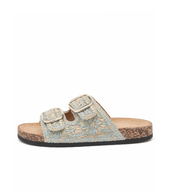 Bílo-modré pantofle