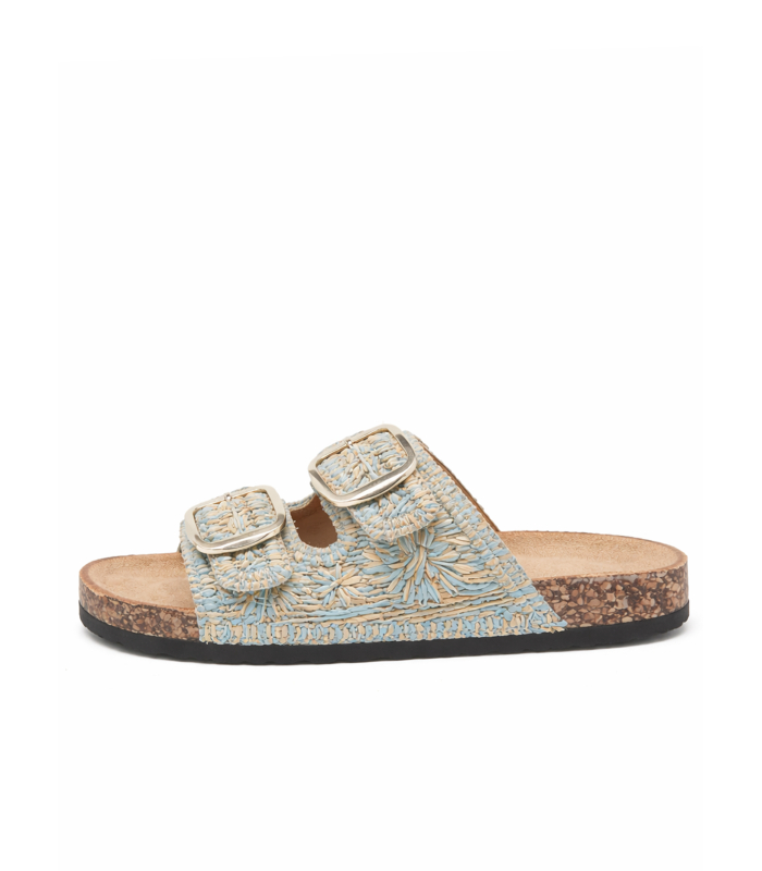 Bílo-modré pantofle