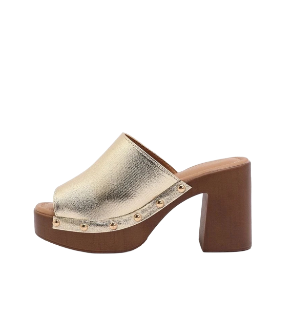 Vysoké zlaté dámské pantofle