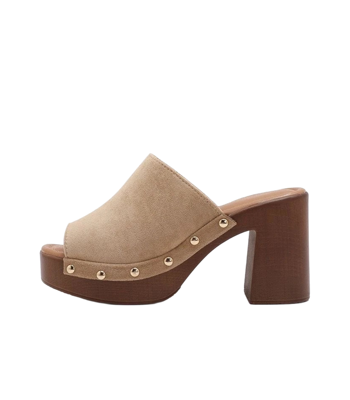 Vysoké béžové dámské pantofle