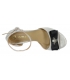 Třpytivé stříbrné sandály na hrubém podpatku s mašlí DSA048