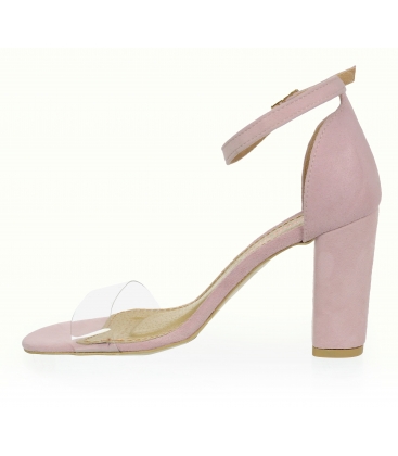 Bledě růžové dámské sandály s průsvitným lemem DSA2050-1347