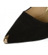 Černé kožené lodičky se zlatým detailem DLO2117