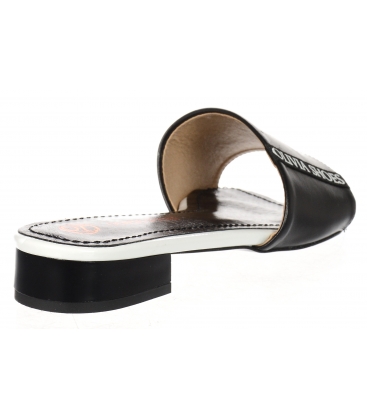 Bílo černé jednosuché pantofle s lemem Olivia DSL 2218