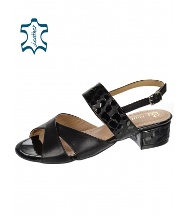 Černé pohodlné sandály s kroko vzorem DSA2221 