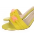 Žluté sandály s vysokým vzorovaným podpatkem a ozdobou DSA2050