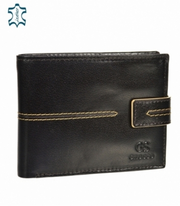 Pánska kožená tmavohnedá peňaženka s prešívaním GROSSO TMS-51R-250Achoco brown