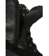 Černé kotníkové kozačky s 3D vzorem na hrubém černém podpatku K2174
