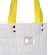 Velká bílo-žlutá kabelka se vzorem a zlatými aplikacemi ANDREA