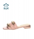 Ružové pantofle na nízkém podpatku se zlatou ozdobou DSL2313