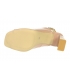Bledě hnědé kožené sandály na podpatku s proplétaným kamínkovým zdobením 2328
