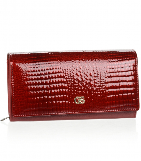 Dámská červená lakovaná elegantní peněženka s potiskem PN20 Red