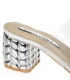 Bílo-stříbrné stylové pantofle s průsvitným lemem DSL2390