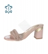 Růžové elegantní pantofle se štrasovým a průsvitným lemem na podpatku DSL2057