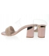 Růžové elegantní pantofle se štrasovým a průsvitným lemem na podpatku DSL2057