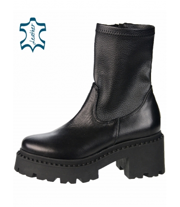 Black comfortable ankle boots 2418