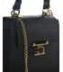 Elegantní černá kožená kabelka s řetízkem Eli