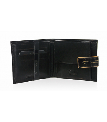 Pánská kožená tmavohnědá peněženka s prošíváním GROSSO TMS-51R-249Achoco brown