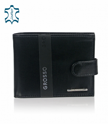 Pánská kožená černá peněženka GROSSO GROSSO TM-91R-032