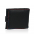 Pánská kožená černá peněženka s modro-červeným prošíváním GROSSO 03